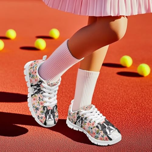 Children's Animals Sneaker Cozy Non-Slip Lace-Up Sport Hiking Shoes for Big Kids Breathable Lightweight Athletic Outdoor Walking Sneaker for Litter Kids US 11-52