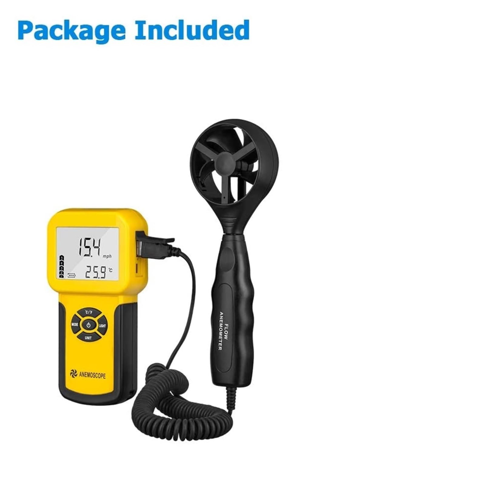Anemometry, Czujnik prędkości wiatru, cyfrowy anemometr, ręczny przyrząd do pomiaru objętości powietrza