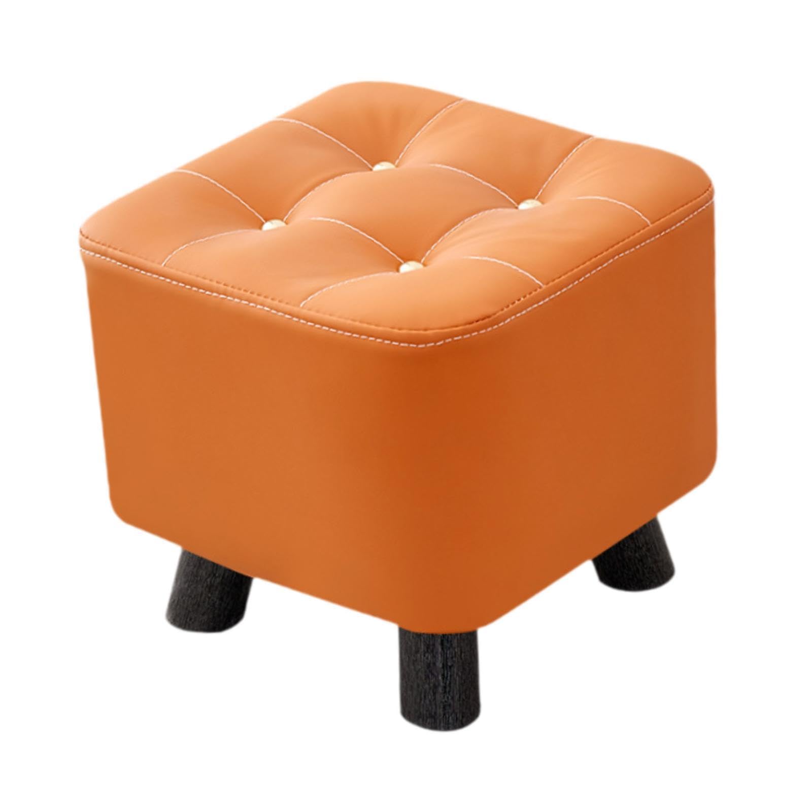 Salon Chic et Moderne avec ce Repose-Pieds Élégant en Tissu Orange