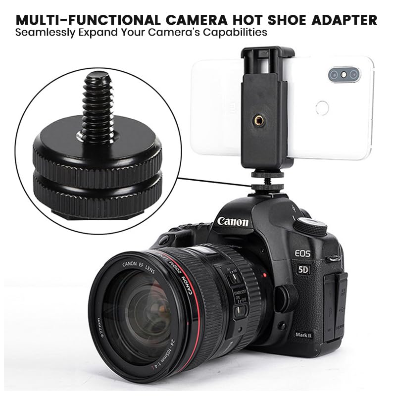 Hot Shoe Adapter 1/4 Inch Camera Hot Shoe Mount Adapter Tripod Screw for DSLR Camera Rig Cold Hotshoe Screw Accessory Attachment for Camera Flash Shoe to 1/4