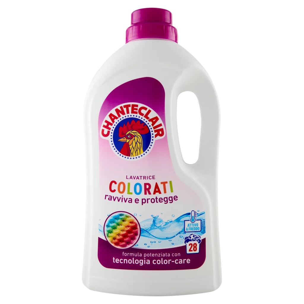Chanteclair Lavatrice - Pack de prueba Colorati + Higiene - Detergente líquido para la lavadora - Detergente para lavadora - Detergente 28 lavados 1260 ml + llavero Beni Culinari gratuito