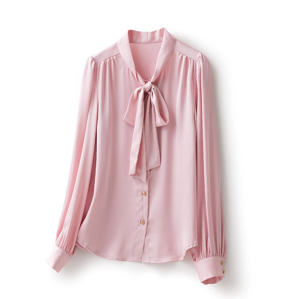 Camicie Donna,Camicia Da Donna In Raso Setoso Beige Solido Colletto Alla Coreana Cardigan Con Bottoni A Fiocco Top Eleganti Camicetta A Maniche Lunghe Camicie Casual Giacche Per La Spiaggia Di Tutti