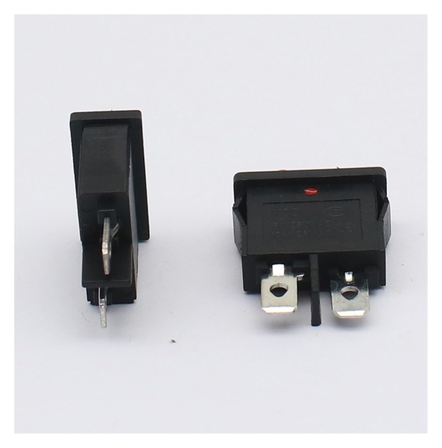 5 Pieces/lot KCD1 21X9.5mm 2-pin 2-Position Rocker Switch snap-on Switch Black red White Button Boat Switch 6A 250V/10A 125V (Color : Black)