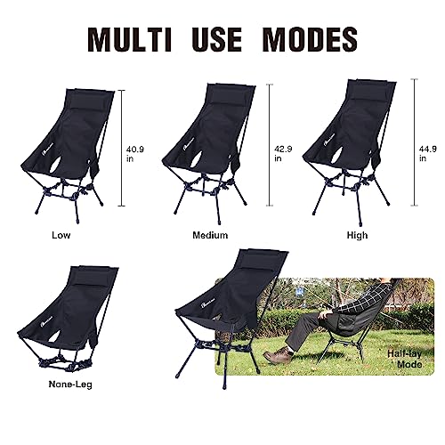Moon Lence Camping Chairs For Adults, Adjustable Oversize Beach Chair Lawn Chair With High Back - Large Capacity, Heavy Duty - Backpacking Chair Folding Chair For Hiking Fishing #TOP3