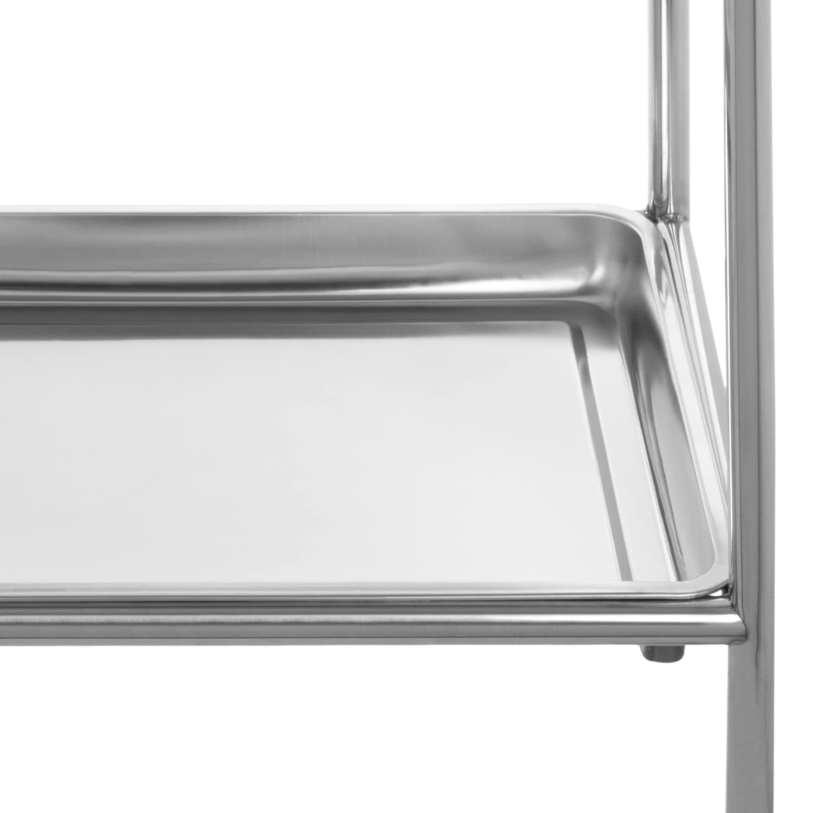 PrimeMatik - Mesa Auxiliar para Instrumental quirúrgico en Acero Inoxidable 61.5 x 40 x 84