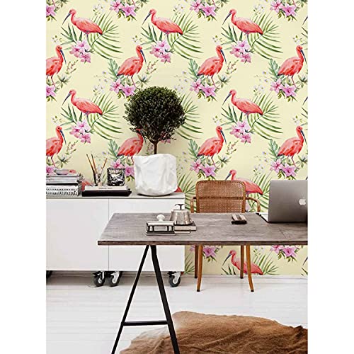 Papiers peints muraux décoration palmier flamant 416x254