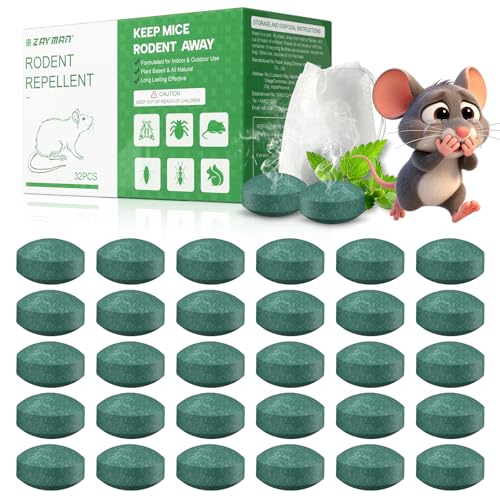 ZAYMAN Mouse Rodent Repellent, 32 Pack Peppermint Lemon Oil Mice