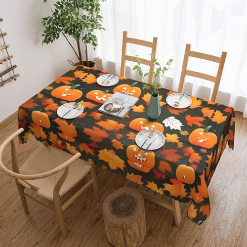 Nappe rectangulaire en tissu à motif citrouille pour événements et linge de table chic - 2