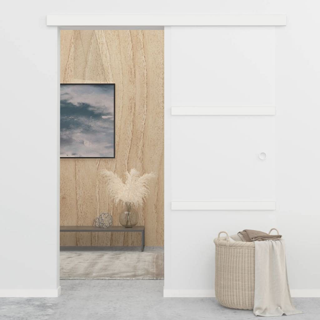 Drzwi przesuwne ze szkła ESG i aluminium 76 x 205 cm z miękkimi stoperami, łącznie z szynami, klamką i okuciem, zajmujące niewiele miejsca drzwi wewnętrzne do drzwi pokojowych, przejścia i