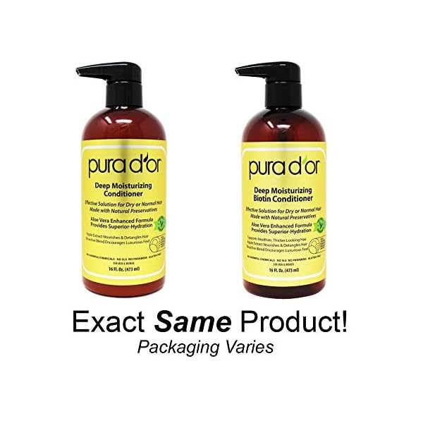 PURA-DOR-Biotin-Deep-Moisturizing-Conditioner-Thickens-Softens-Smooths-Moisturizes-For-Dry-Frizzy-Damaged-Hair-Made-w-Argan-Oil-Pumpkin-Rosemary-Honeysuckle-Vitamin-E-Men-Women-16oz PURA D'OR Deep Moisturizing Biotin Conditioner (16oz) Thickens, Softens, & Moisturizes Dry, Frizzy, Damaged Hair w/Argan Oil, Pumpkin, Rosemary, Honeysuckle, Vitamin E, Men Women (Packaging may vary)