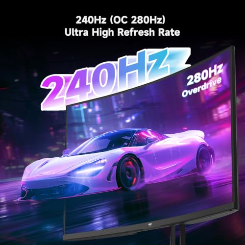 Image of KTC 32 Inch 280Hz 240Hz Curved Gaming Monitor, FHD 1500R PC Monitor 1080P, Adaptive-Sync, HDR, 128% sRGB, 3500:1 Contrast, HDMI /DisplayPort, VESA Compatible, H32C5