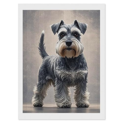 Kit broderie diamant Schnauzer 5D diamant carré art créatif mural adultes