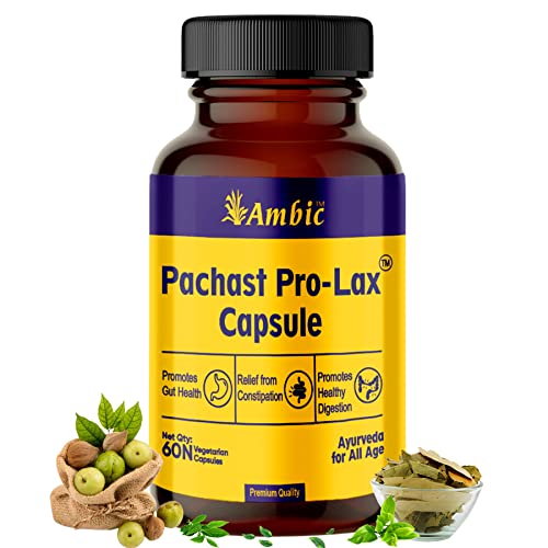 AMBIC PACHAST Pro-Lax Constipation Relief Medicine – 60 Capsule Veg for Acidity Relief, Bloating and Gas Relief, Indigestion Relief Boost Gut Health, Digestive Enzymes by Triphala Powder AMBIC PACHAST Pro-Lax Constipation Relief Medicine – 60 Capsule Veg for Acidity Relief, Bloating and Gas Relief, Indigestion Relief Boost Gut Health, Digestive Enzymes by Triphala Powder