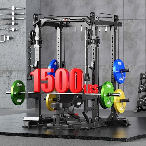 Image of Power Rack Power Cage Multi-Function Squat Rack with Cable Crossover System Selectable More Training Attachment Power Rack for Garage & Home Gym