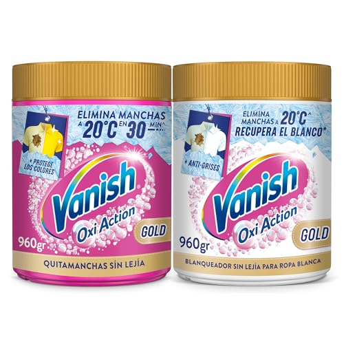 Vanish Oxi Action Gold - Multipoder Quitamanchas Multibeneficio, Pack 960g Ropa Color + 960g Ropa Blanca