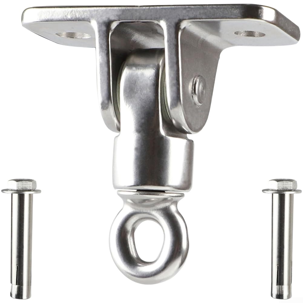 304 Edelstahl-Schaukelaufhänger-Haken, drehbarer Plattenring, strapazierfähig, für Garten, Terrasse, Wohnmobil, 0,65 t Belastung
