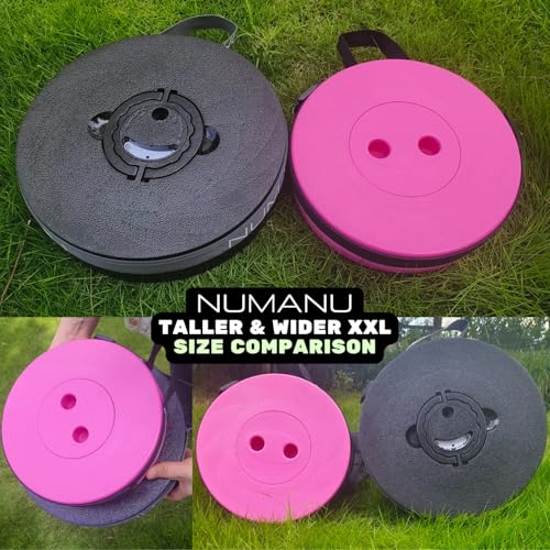 Image of NUMANU 2PACK 2026 Upgraded XXL Collapsible Stool 19.7 inch, 1000lbs Max Weight, Wider & Taller Pop Up Seat, Heavy Duty Portable Retractable Folding Chair or Travel Foot Rest, Gift for Camping & Outdoors