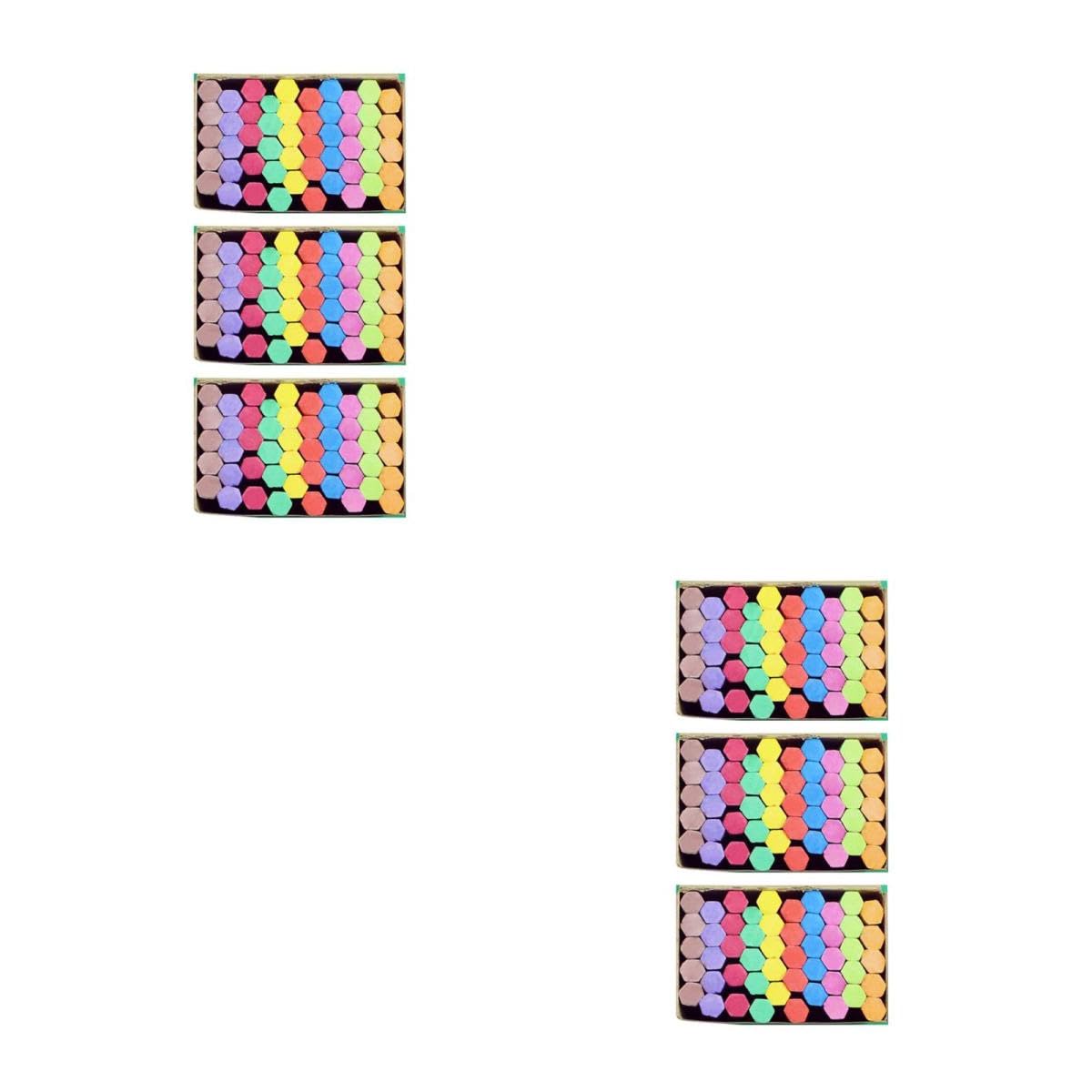 DOITOOL 2 Set Gessetti Colorati Polvere Esagonale Per Lavagna Scuola Casa Leggeri E Resistenti Per Insegnamento E 3 Scatole*2