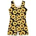 Gymnastics Leotards for Girls Cartoon Sunflower Flower Pattern Dance Unitards with Shorts Tumbling Active Biketards Outfits for Toddler Kids 9-10 T