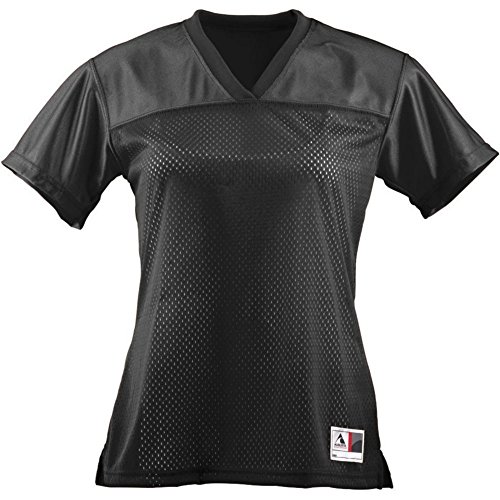 Augusta Athletic Ladies Replica Football Tee, Black, Medium