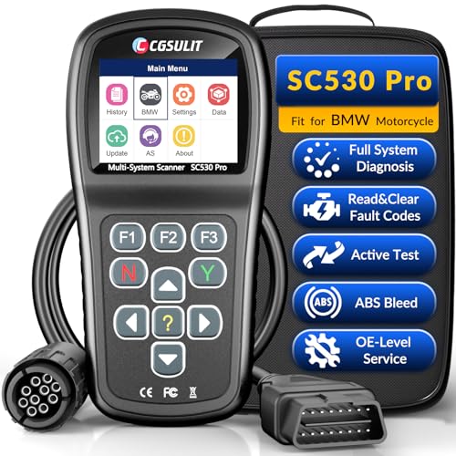 Rear Suspension Bolts - 2016-2017 BMW S1000RR 5 OBD2 Diagnostic Tool for BMW Motorcycles, SC530 Pro Full System Diagnosis Code Reader with Active Tests, Reset & Service Functions (ABS Bleed, ASC, RDC, Throttle, Injector, Transmission & More)