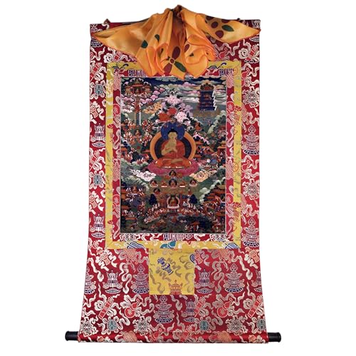 DARANCA �^�y�X�g���[ �`�x�b�g�^���J�A�[�g - Shakyamuni Thangka - ���𑜓x�f�W�^���W�[�N���[�v�����g�Ɠ�w�n���h�t���[��-�����^�y�X�g���[�Ǌ|�� - 47�C���`×32�C���`(�t���[���J���[1)