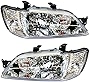 Evan-Fischer Headlight Set Compatible with 2002-2003 Mitsubishi Lancer Left Driver and Right Passenger Side Halogen With bulb(s)