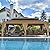 MELLCOM 12'x24' Hardtop Gazebo, Wood Grain Aluminum Frame with Galvanized Steel Double Roof, Outdoor Gazebo with Curtains and Nettings for Patio, Backyard and Deck