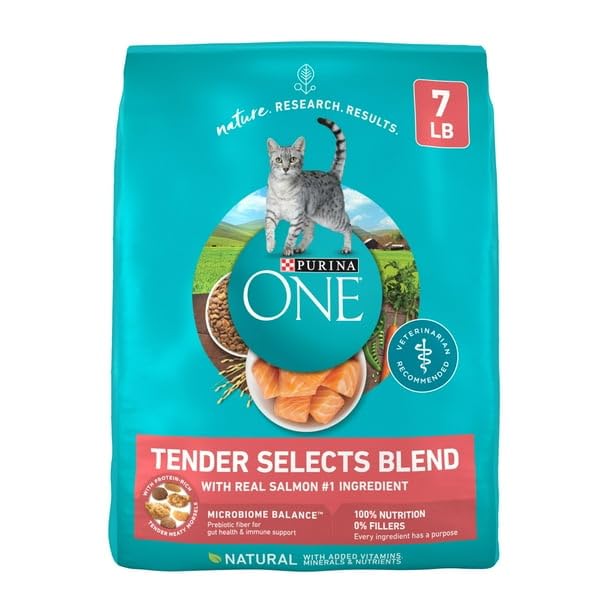 FYNORI Tender Select Blends Dry Cat Food, Salmon, 7 Lb Bag, Natural Plus Essential Nutrients, No Artificial Flavors Or Preservatives
