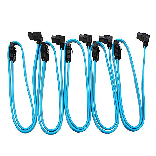 Cable SATA 3.0 6GB/s 5 piezas ángulo 90 grados 18 pulgadas miniatura 2