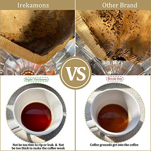 Irekamons #4 Cone Coffee Filter 8-12 Cup, Unbleached Natural Paper, No Blowout, Disposable For Pour Over And Drip Coffee Maker, 100 Count #TOP2