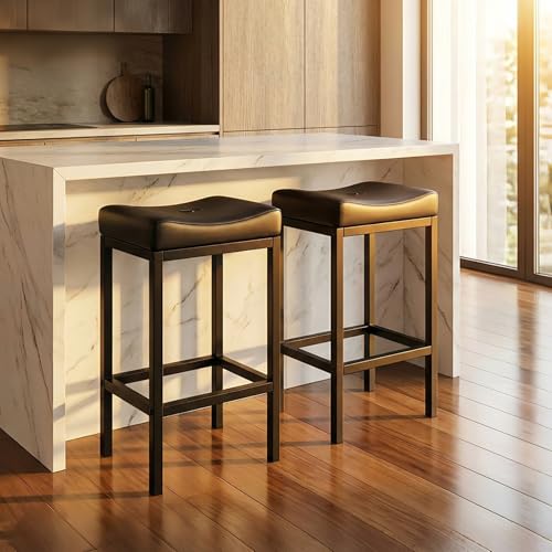 SICHY AGE Counter Height Bar Stools Set of 2, Faux Leather 30 Inch Barstool by SICHY AGE - Used condition - US$79.36