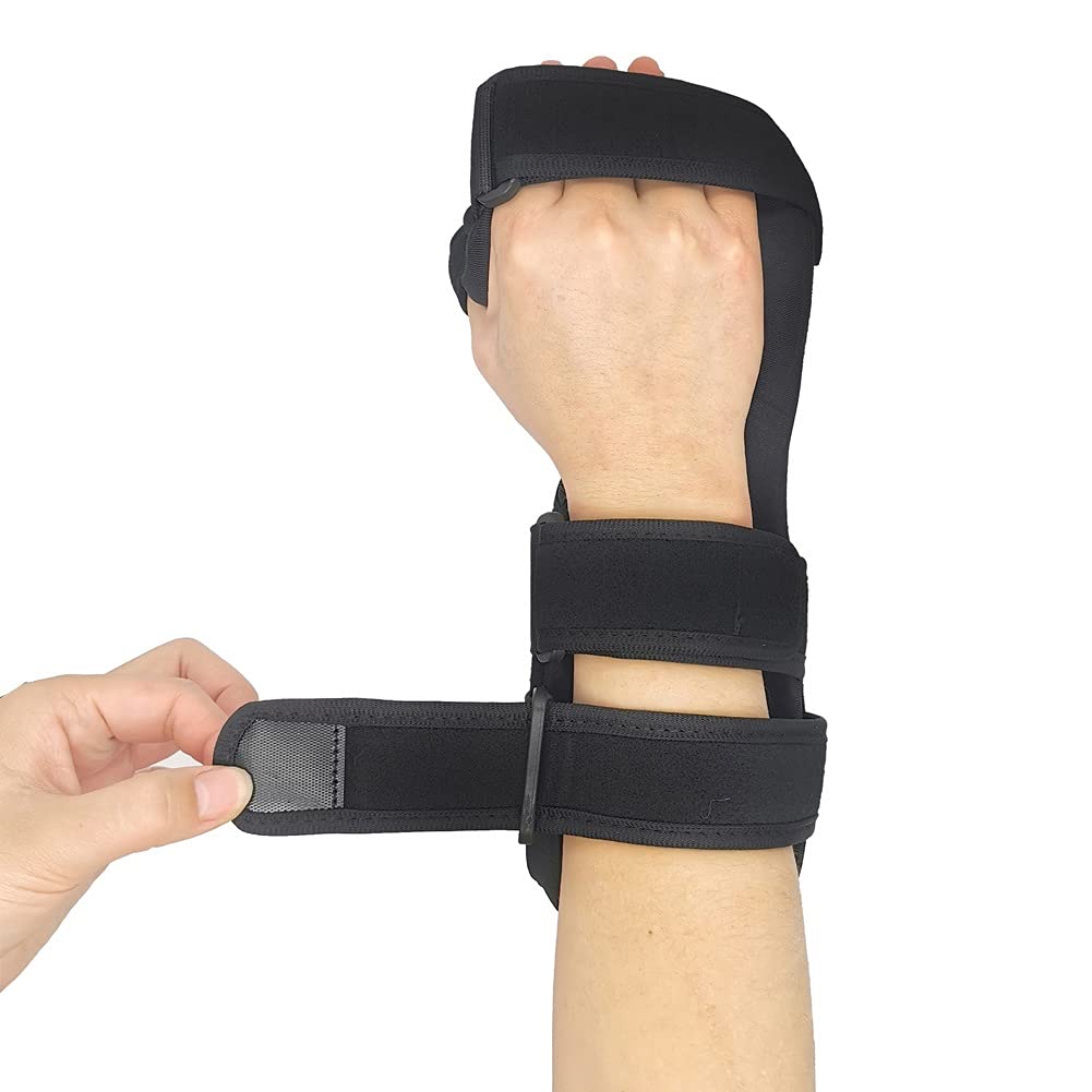 Muñequera Brace Compresión Recuperación Hand Brace Férula de Dedo Transpirable Ajustable Férula de túnel carpiano Desmontable para esguinces Fracturas Hemipléjico Antiespasmo Deportes (Color : Left)