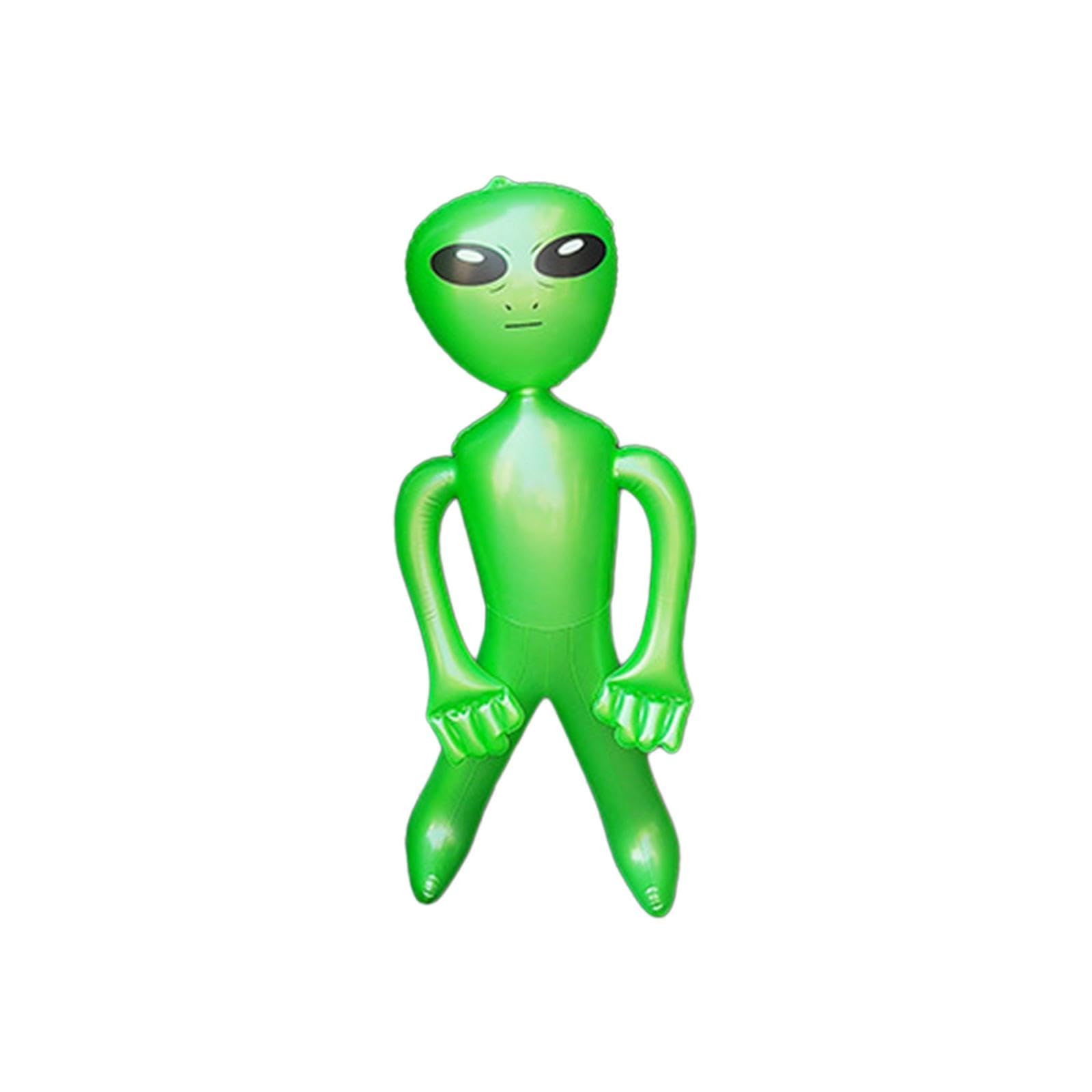 Fête sur le thème des extraterrestres avec figurines gonflables vertes de taille S