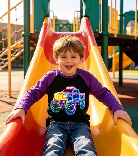 Image of Boys Construction Long Sleeve Raglan T-Shirt for 2-6 Years