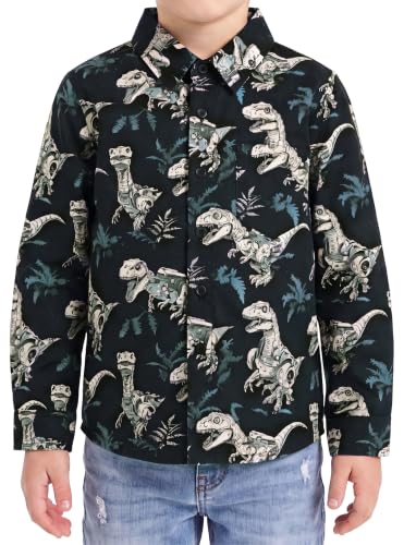 Image of Boys Hawaiian Button Down Shirt, Pure Combed Cotton Short Sleeve Size 3-15Y | Pure Combed Cotton, Smooth 60s yarn, Tagless Label, Pilling-Resistant, Shrink-Resistant, Fade-Resistant, Machine Washable