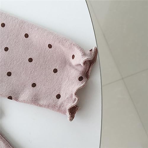 Toddler Girl Polka Dot Blouse Long Sleeve Wooden Ear Edge Round Neck for 0 to 6 Years 5t Easter Outfit Girls4