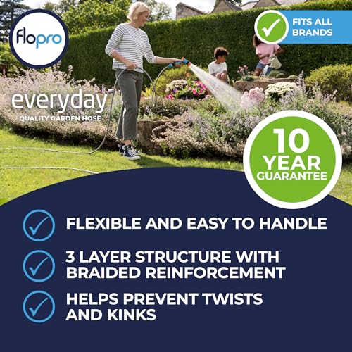 Flopro, EVERYDAY garden Hose Set 12,5mm (1/2") 15m with SUPERGRIP hose pipe connectors: 1 x Outside Tap Connector - Image 4