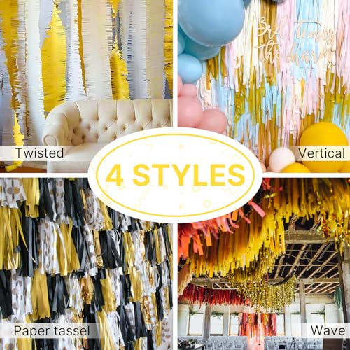 Partywoo 4711100102353 Crepe Paper Streamers 4 Rolls 328Ft, Pack Of Gold Foil Party Streamers thumb #5