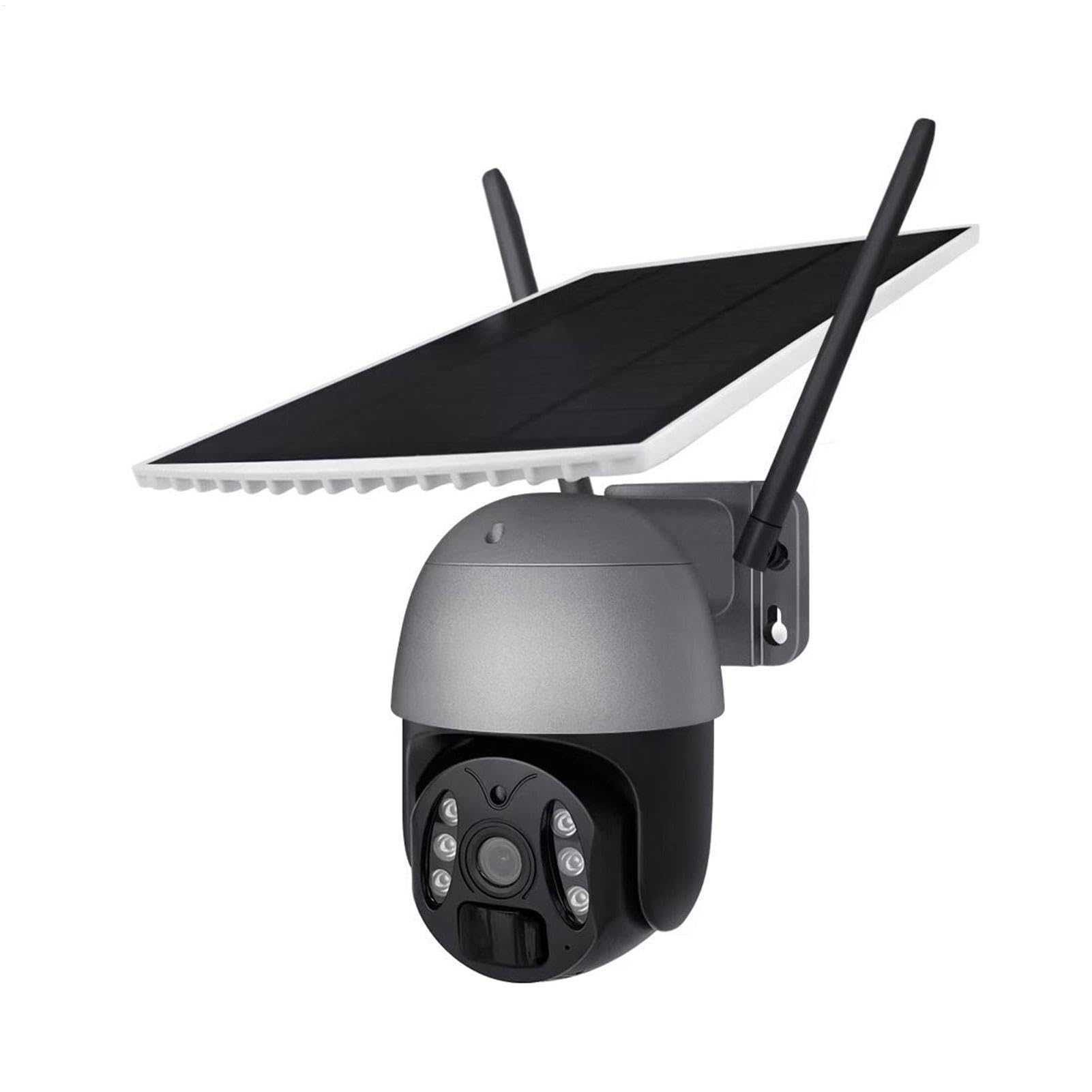 Cámara al Aire Wireless Solar, con energía Solar al Aire WiFi inalámbrico | Night Vision Voice PIR Alarm Alarm Monitor para video de varias personas