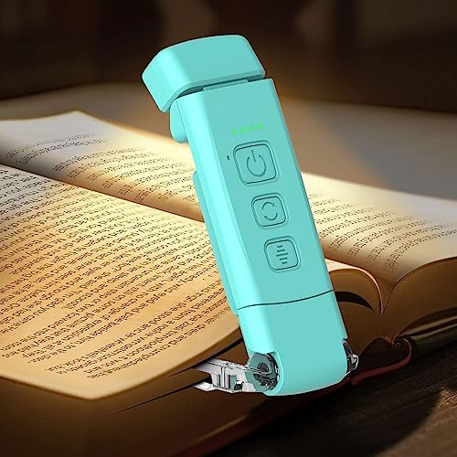 Eslas Book Reading Light at night,3 Eye-Protecting Colours & 5 Brightness Levels Dimmable,USB Rechargeable Book Light in bed,Long Lasting 80+ Hrs,Portable LED Clip on Bookmark Lamp for kids&Booklover