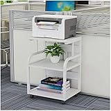 Le support de l'imprimante est composé d'un cadre en acier peint de haute qualité + de panneaux de particules de bois massif, le fond est stable, la surface de l'étagère est lisse, belle et durable.