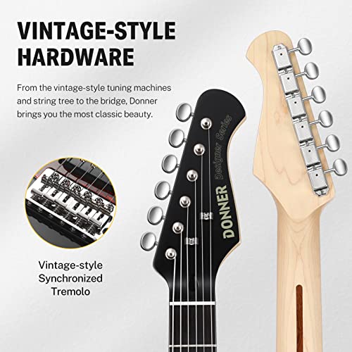 Donner 39 Inch Electric Guitar, Designer Series Dst-200 Stylish Solid Body Electric Guitar For Beginner Intermediate & Pro Players, Single Coil Split System, Bonus Bag, Cable, Strap #TOP5