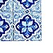 DŸARI Set of 9 Decorative Ceramic Tiles – Hand Painted Indoor & Outdoor Floor – Spanish Artisan Tile Top Kitchen – Mediterranean Decorative Tiles 4” × 4” – Durable Colorful Floor – 140 g (Blue 8)