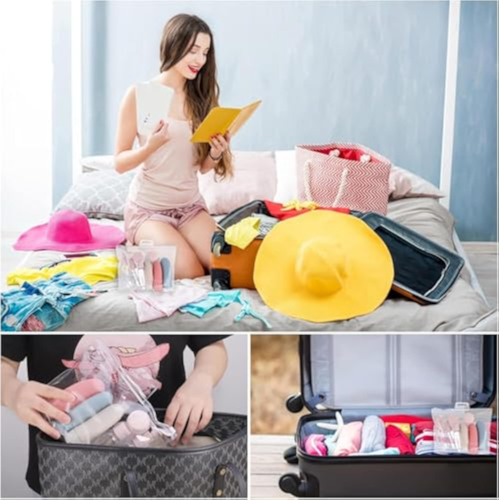 Travel Size Toiletries Bottle Set, Leakproof Silicone Squeeze Bottles