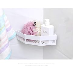 Wall-Mounted Corner Frame Triangular Shower Caddy Shelf Bathroom Corner Bath Rack Storage Holder Organizer Storage Basket