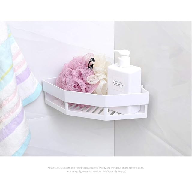 Wall-Mounted Corner Frame Triangular Shower Caddy Shelf Bathroom Corner Bath Rack Storage Holder Organizer Storage Basket