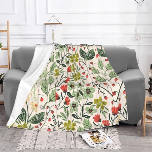 Couverture en flanelle imprimée de fleurs pour lit et canapé