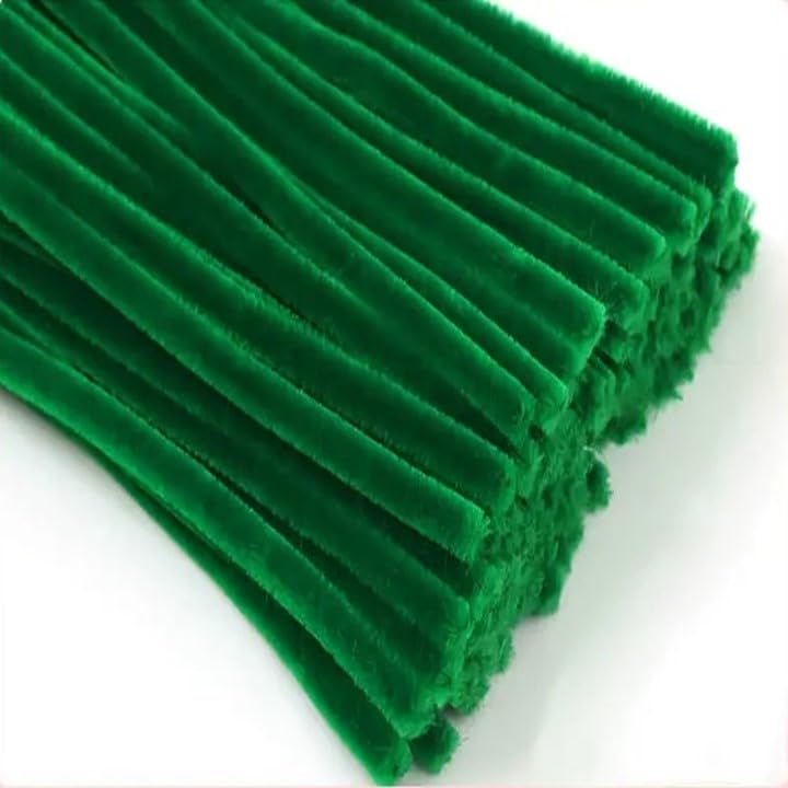 Sequential 100 Green Pipe Cleaners for Craft 30cm x 6mm, Chenille Stems Arts & Crafts for Kids, School & Crafting Projects