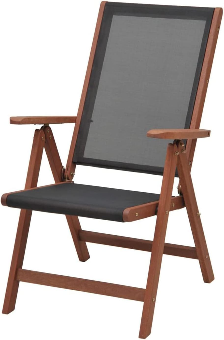 ガーデンマスター(Gardenmaster) 折りたたみガーデンチェア 幅62×奥行65×高さ105cm フォールディングチェア 木製 リクライニング7段階 メッシュ仕様 お庭 ベランダ テラス バルコニー MFC-259D(BK) ブラック